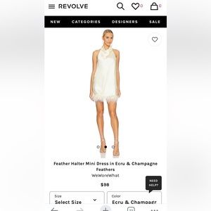 WeWoreWhat Halter Mini Dress w/Feathers